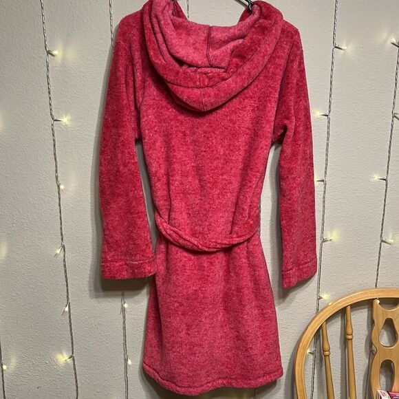 NWOT Ulta Beauty Plush Pink Hooded Robe with Pockets - Picture 5 of 5